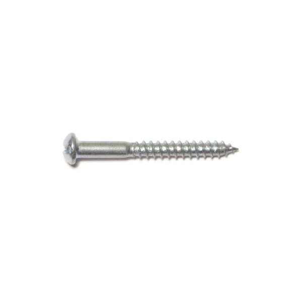 Midwest Fastener Wood Screw, #6, 1-1/4 in, Zinc Plated Steel Round Head Slotted Drive, 64 PK 61906 - main
